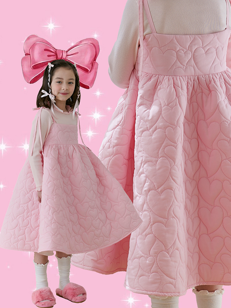러브 퀼팅 드레스 - 핑크